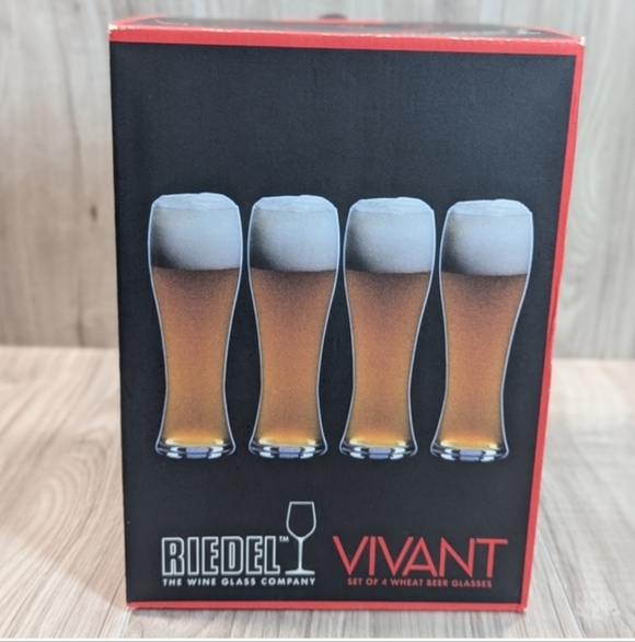 Riedel Vivant Crystal Wheat Beer Glasses Pilsner Set (4) Classy Holiday Enterta
